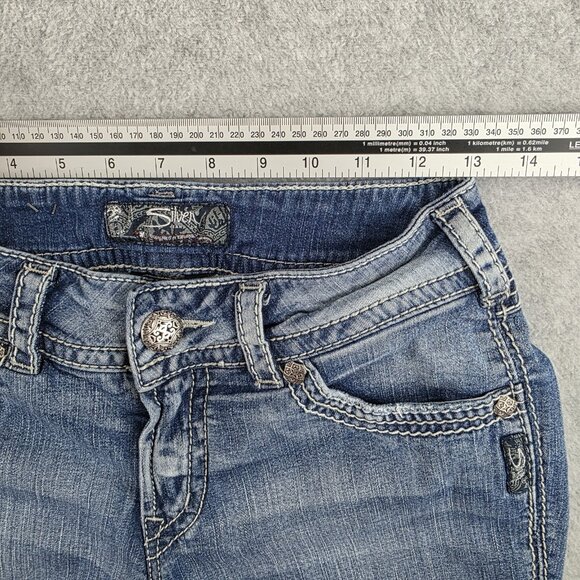Silver Jeans Co. Suki Surplus Capri Jeans Womens 27 Blue Mid Rise Crop - Picture 6 of 10